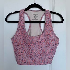 Pink Floral Workout  Top